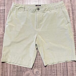 Faherty Men's Light Green Flat Front Shorts